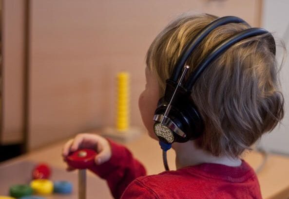 a child having hearing test
